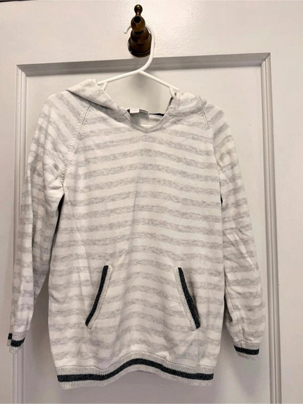 the little white company Striped Hooded Sweater Girls Size 5-6Y